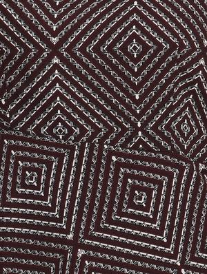 maroon printed crepe a-line dress - 12076477 - Standard Image - 4