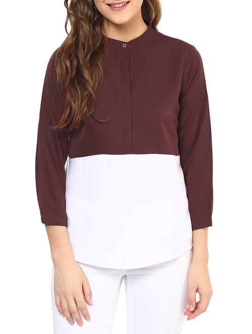 wine and white regular top - 12077490 - Standard Image - 1