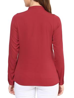 red polyester regular shirt - 12079295 - Standard Image - 3