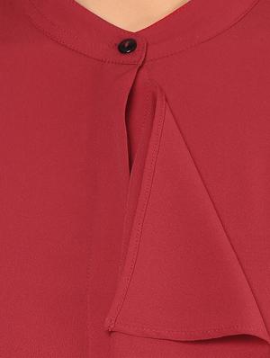 red polyester regular shirt - 12079295 - Standard Image - 4