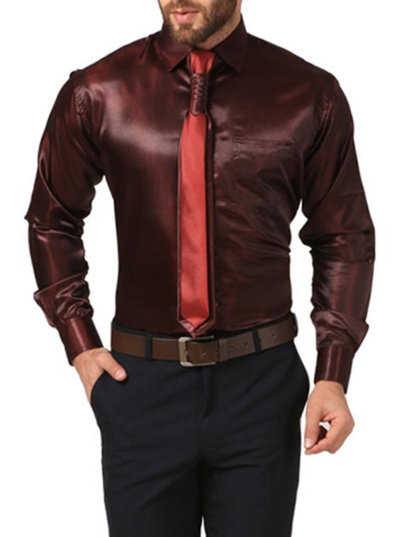 red cotton casual shirt - 12080962 - Zoom Image - 1