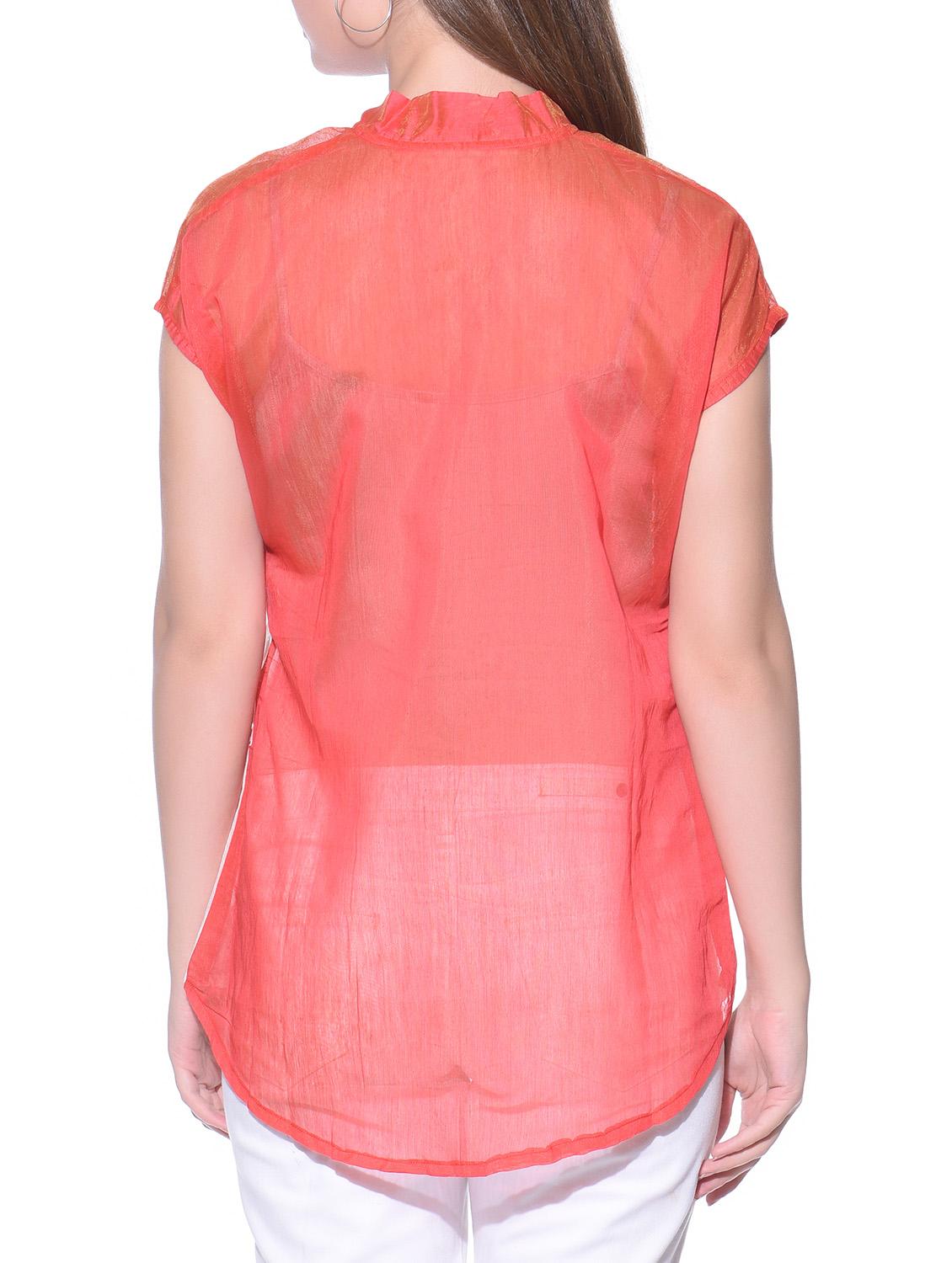 mandarin neck color block shirt - 12080994 - Zoom Image - 3