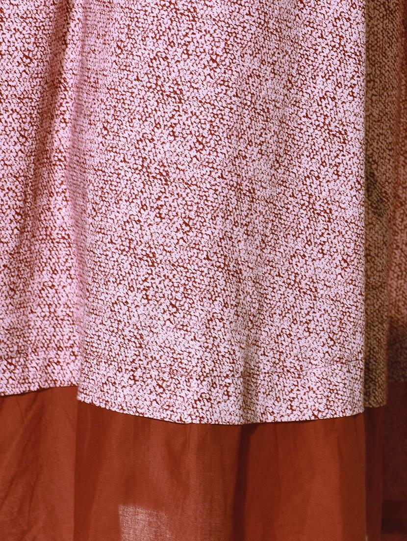 maroon cotton a-line kurta - 12082367 - Zoom Image - 4