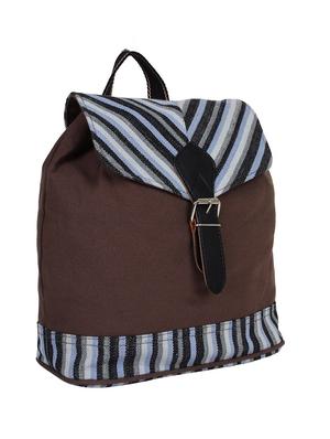 brown canvas printed backpack - 12083070 - Standard Image - 5