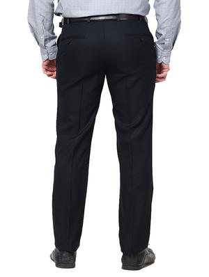 blue polyester flat front trousers formal - 12085760 - Standard Image - 3