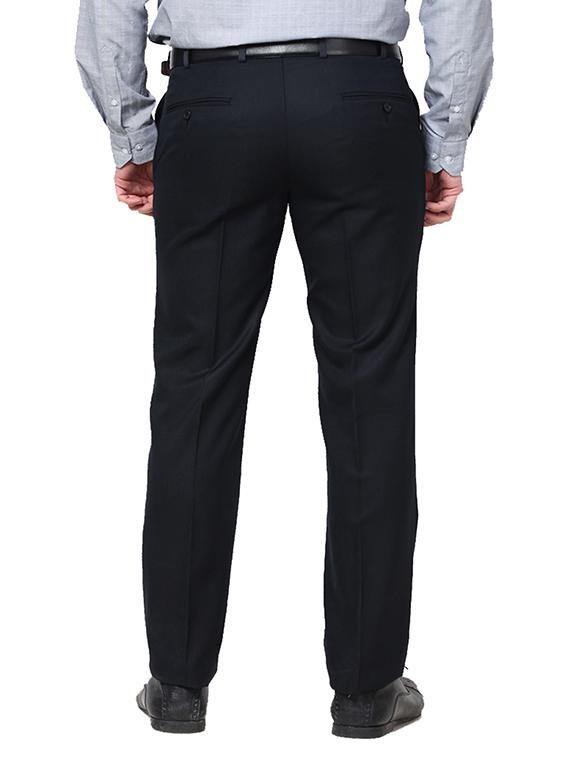 blue polyester flat front trousers formal - 12085760 - Zoom Image - 3