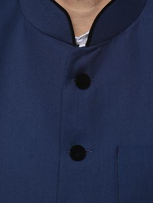 blue cotton nehru jacket - 12086090 - Standard Image - 4