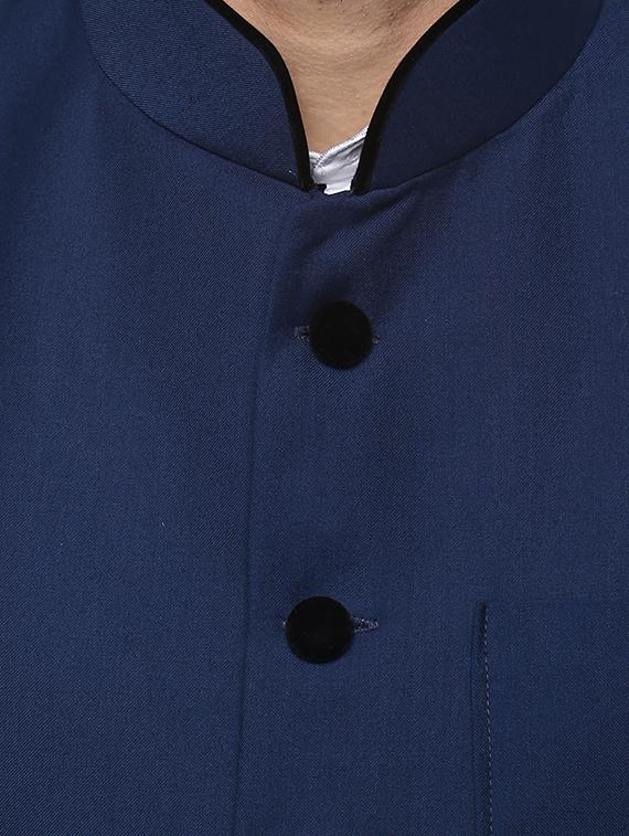 blue cotton nehru jacket - 12086090 - Zoom Image - 4