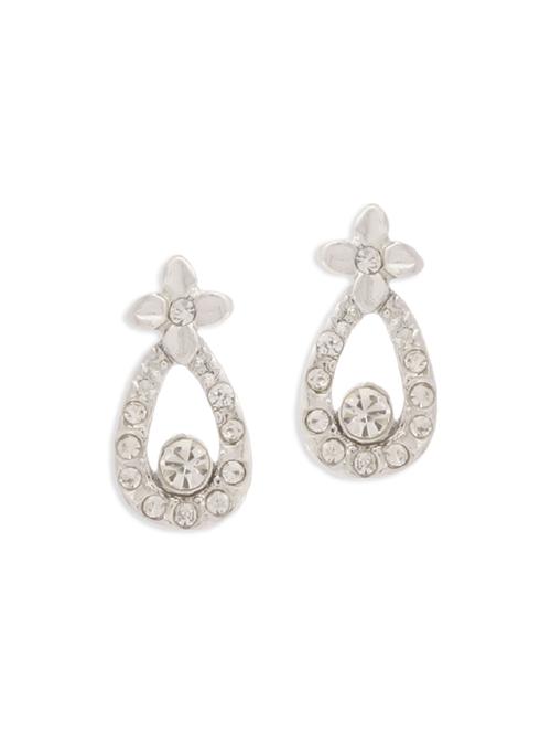 white silver plated drop earrings - 12086427 - Standard Image - 1