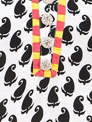 black and white rayon printed kurti - 1209078 - Standard Image - 4