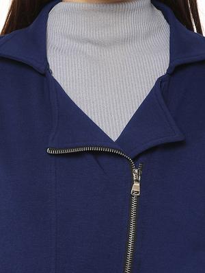 blue cotton crop jacket - 12095997 - Standard Image - 4