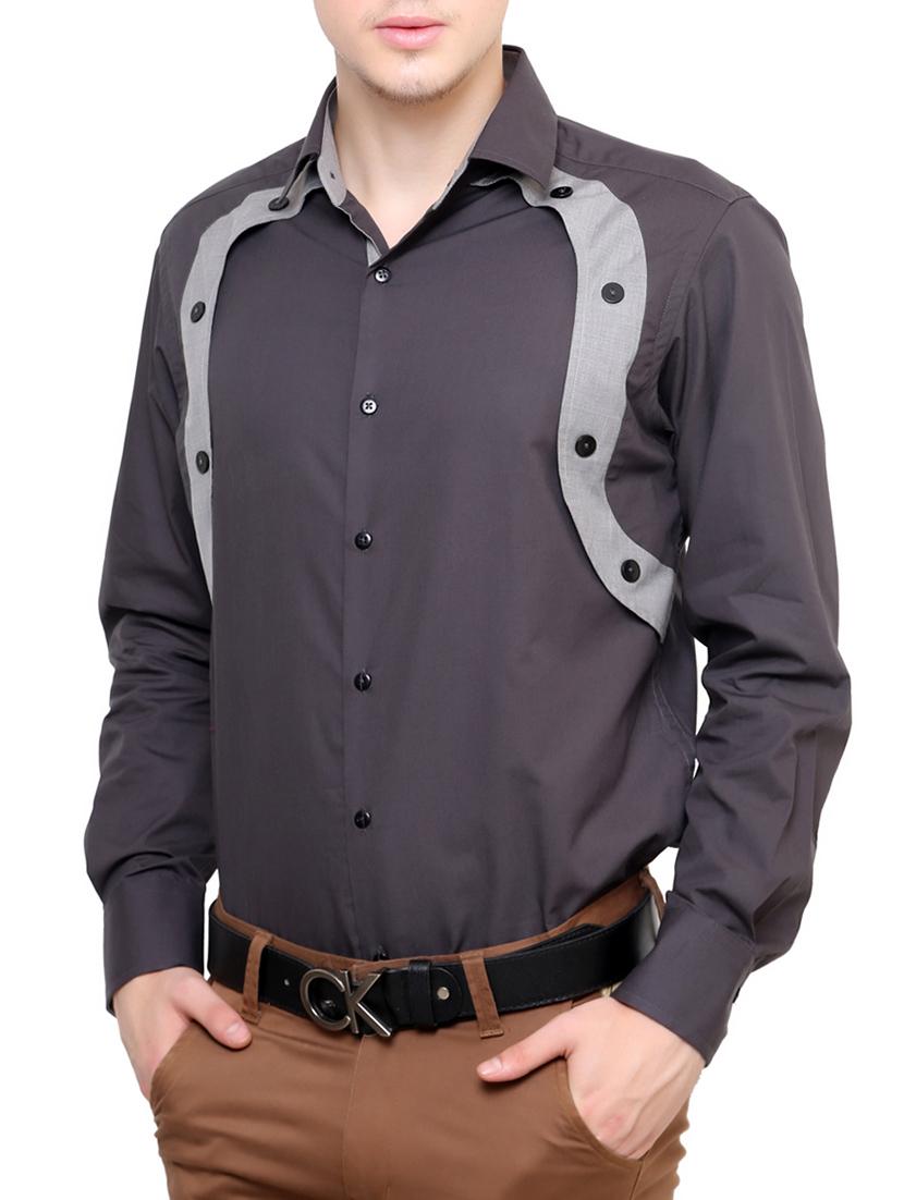 grey cotton casual shirt - 12096558 - Zoom Image - 1