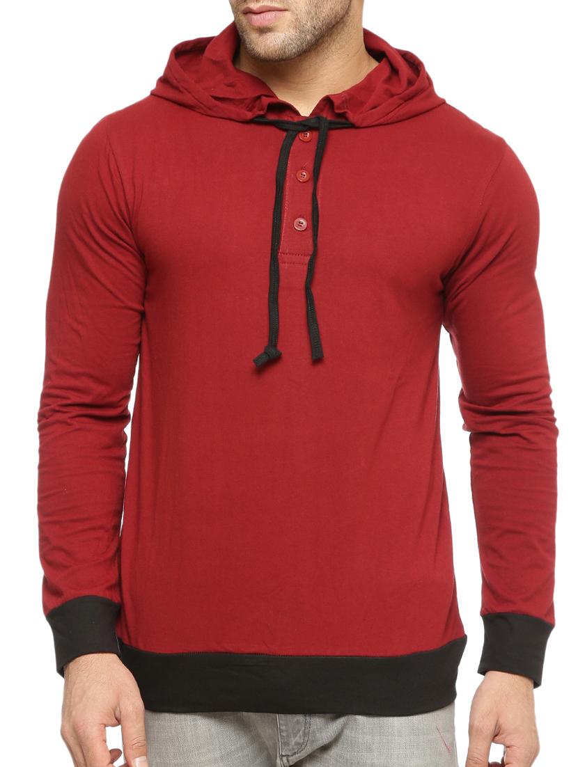 solid maroon cotton sweatshirt - 12097526 - Zoom Image - 1