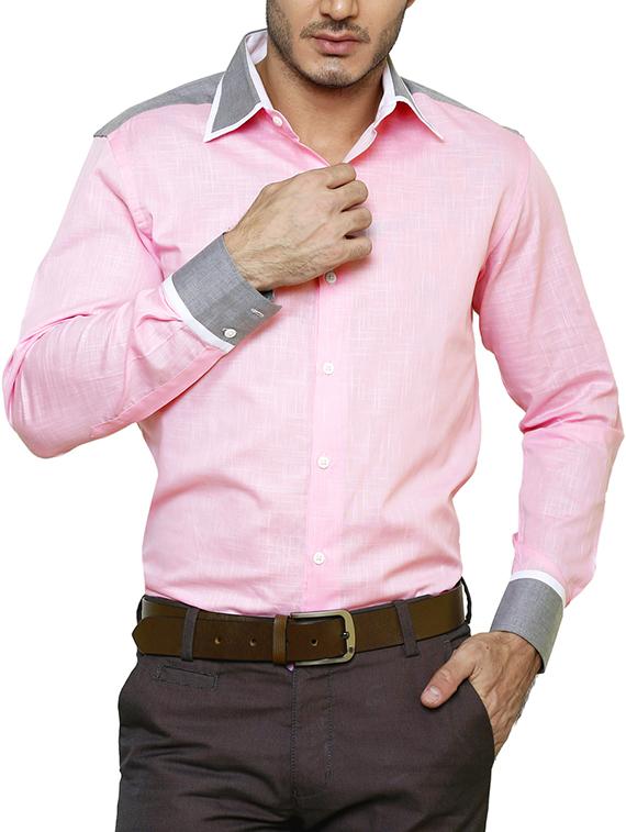 pink solid casual shirt