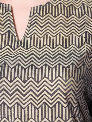 beige chanderi straight kurta - 12100537 - Standard Image - 4