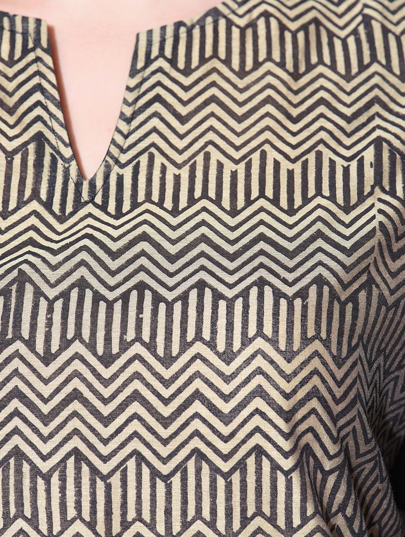 beige chanderi straight kurta - 12100537 - Zoom Image - 4