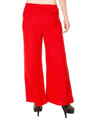 red polyester palazzos - 12102128 - Standard Image - 3