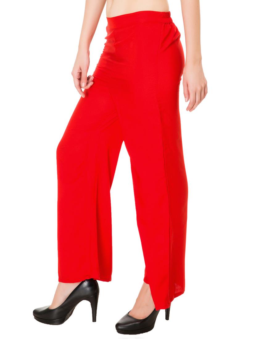red polyester palazzos - 12102128 - Zoom Image - 2