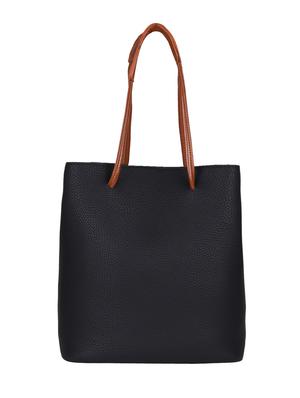black leatherette tote with pouch - 12104708 - Standard Image - 4
