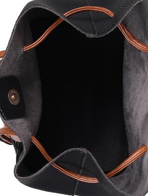 black leatherette tote with pouch - 12104708 - Standard Image - 5
