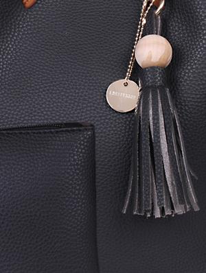 black leatherette tote with pouch - 12104708 - Standard Image - 6