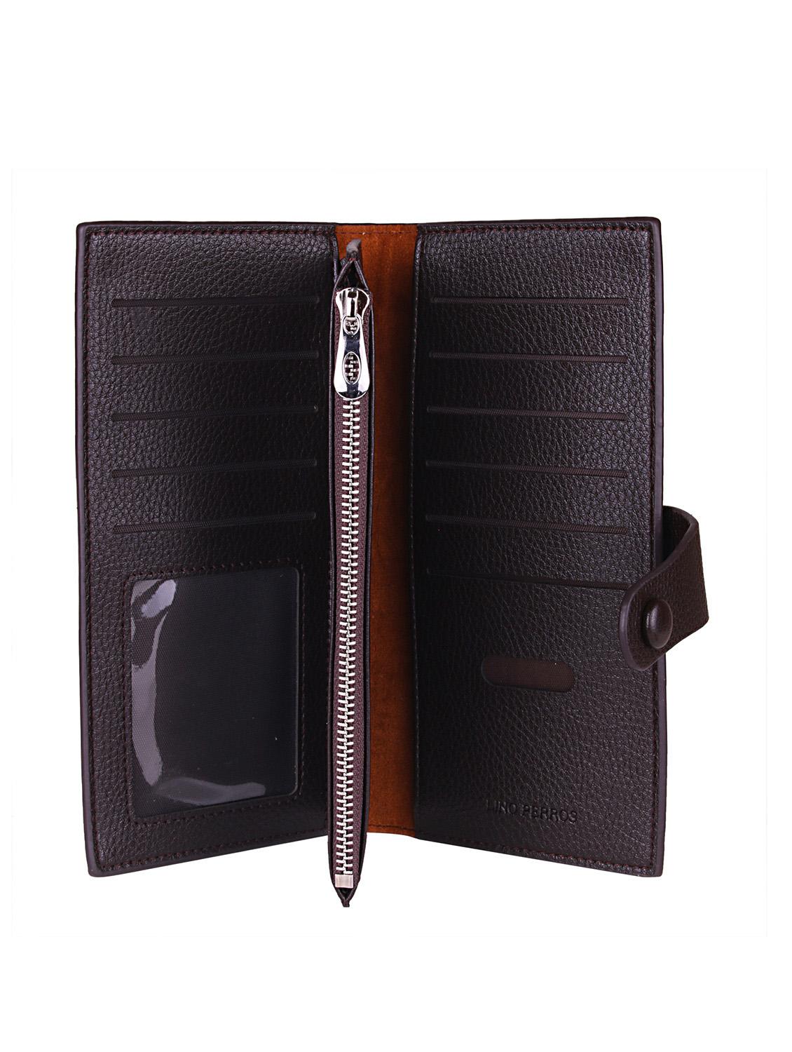 brown leatherette textured wallet - 12104808 - Zoom Image - 3