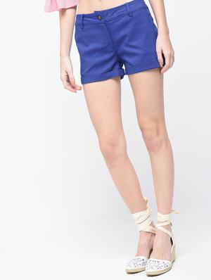 blue cotton hot pant - 12107533 - Standard Image - 2