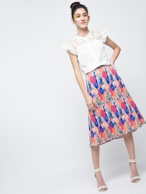 multi colored georgette aline skirts - 12107536 - Standard Image - 4