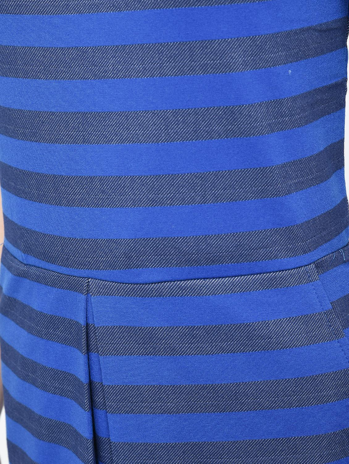 blue striped cotton a-line dress - 12107564 - Zoom Image - 6