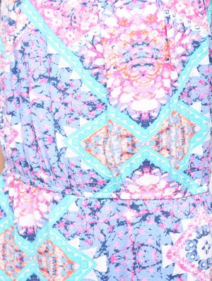 blue printed cotton maxi dress - 12107576 - Standard Image - 6