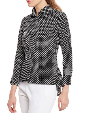 black checkered polyester shirt - 12107817 - Standard Image - 2