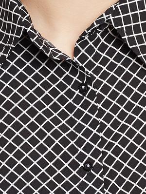 black checkered polyester shirt - 12107817 - Standard Image - 4