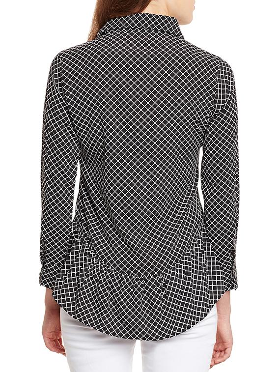black checkered polyester shirt - 12107817 - Zoom Image - 3