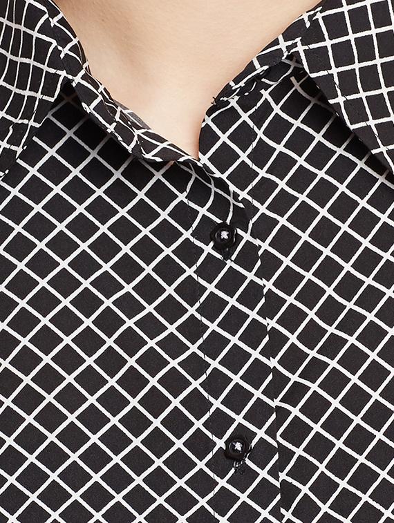 black checkered polyester shirt - 12107817 - Zoom Image - 4