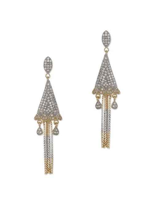 silver brass drop earring - 12107939 - Very Small Image - 1