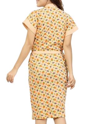 beige cotton bathrobe - 12107990 - Standard Image - 3