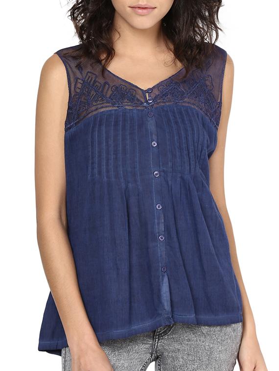 blue cotton regular shirt - 12108067 - Zoom Image - 1