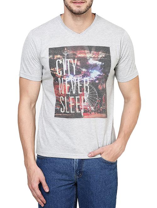 grey cotton graphic t-shirt - 12112834 - Very Small Image - 1