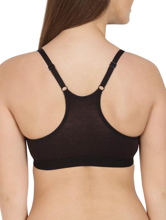 solid black cotton sports bra - 12116067 - Zoom Image - 3