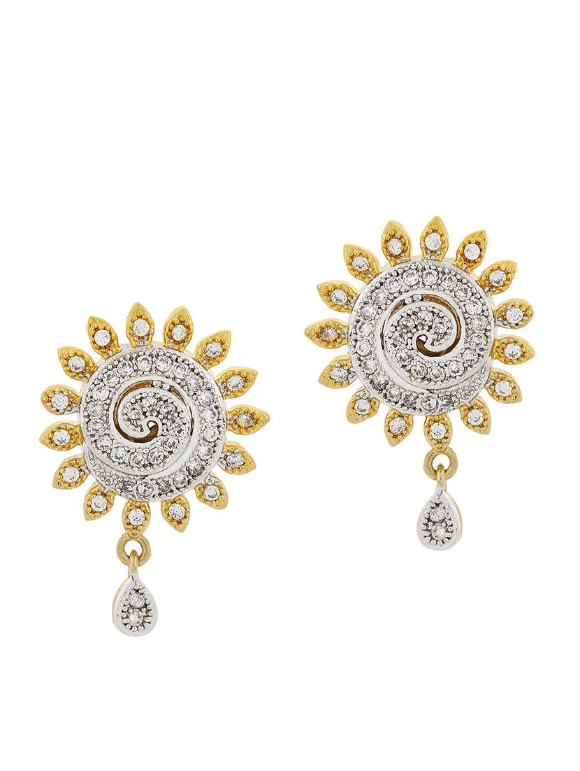 Gold brass drop earring - 12116202 - Zoom Image - 1