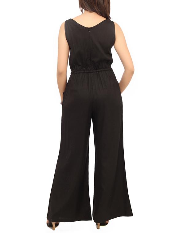 keyhole neckline drawstring jumpsuit - 12124626 - Zoom Image - 3