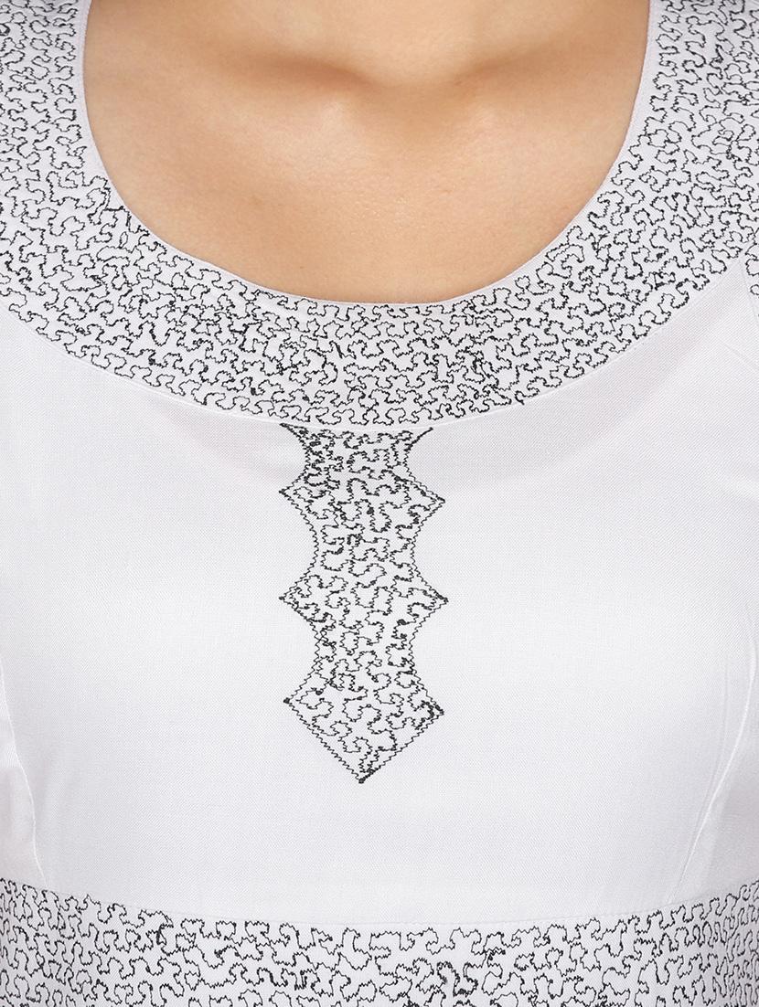 white rayon asymmetric kurta - 12127088 - Zoom Image - 4