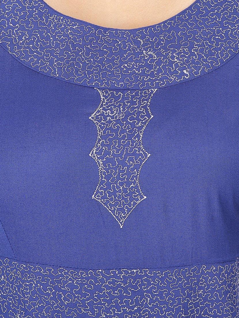 blue viscose kurta - 12127111 - Zoom Image - 4