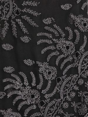 black georgette chikankari saree with blouse - 12128338 - Standard Image - 3