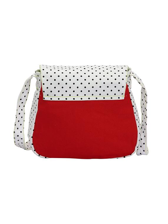 red and white polka print cotton slingbag - 1213140 - Zoom Image - 2