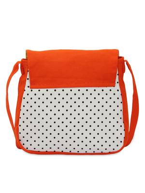 orange and white polka print cotton slingbag - 1213143 - Standard Image - 2