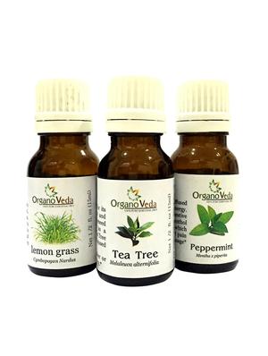 organoveda lemongrass+ tea tree+ peppermint essential oils (15ml each) - 12132794 - Standard Image - 3