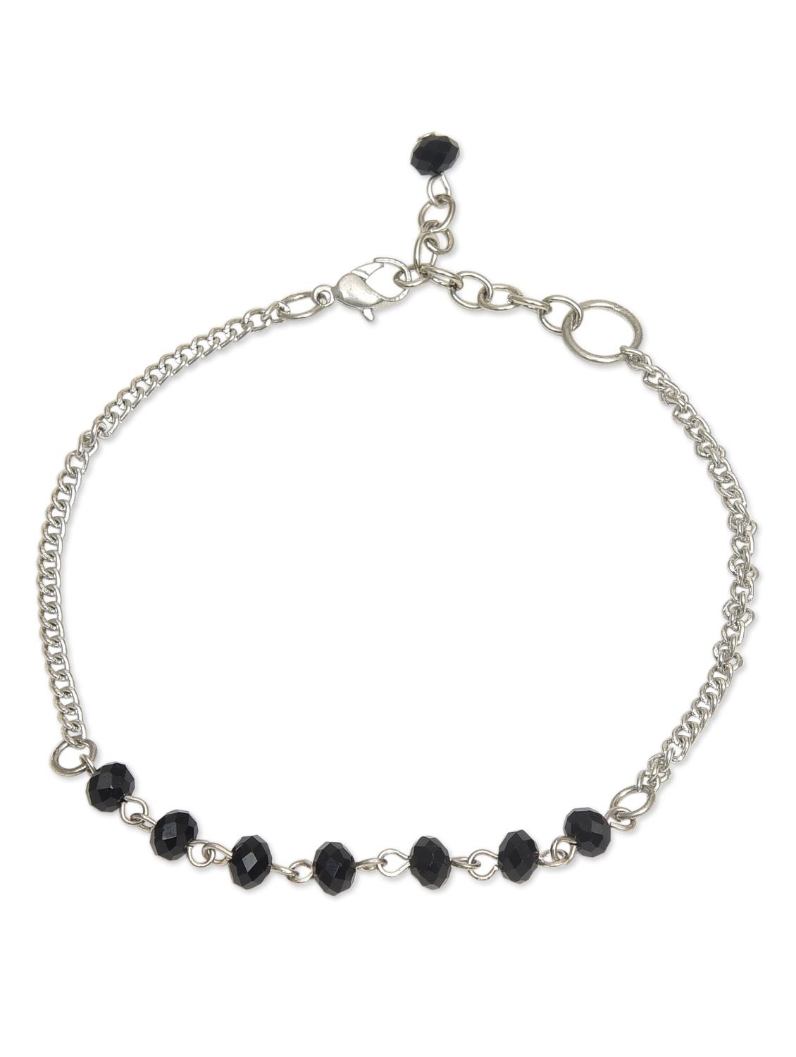 silver acrylic beads anklet - 1213838 - Zoom Image - 1
