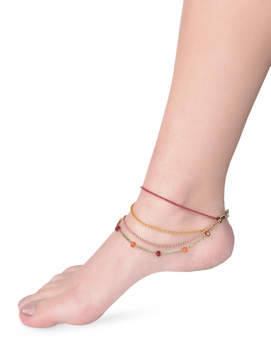 multicolor acrylic beads anklet - 1213842 - Zoom Image - 3