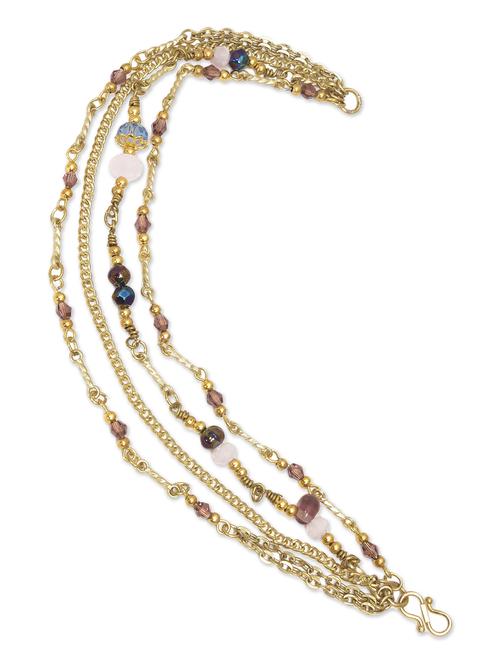 gold acrylic beads anklet - 1213855 - Standard Image - 1
